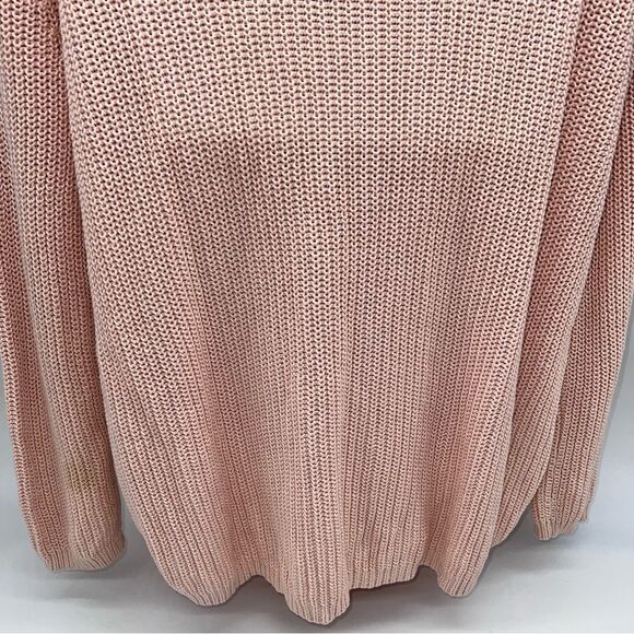 Banana Republic Factory Women's 100% Cotton Fisherman Knit Sweater is Pink-Sz-XS - Picture 5 of 10